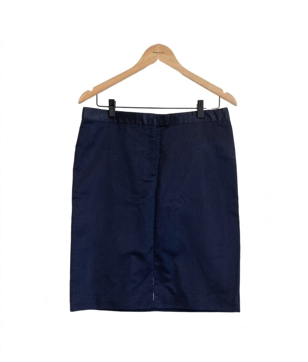 Vintage Monique Lhuillier 100% Silk Navy Pencil Skirt Sz 10 USA Made Tailored